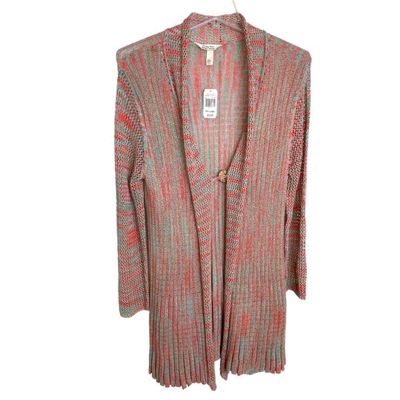 Krazy Kat Womens NWT Pink and Blue Long Line Cardigan with Glitter Size XXL - Picture 1 of 12